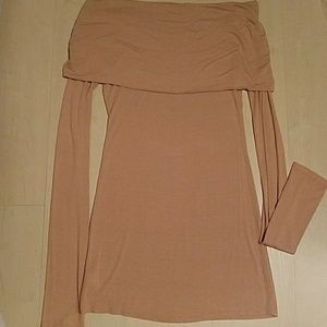 Off the shoulder toffee mini dress/tunic